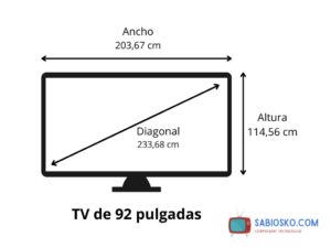 Medidas TV 92 Pulgadas en CM